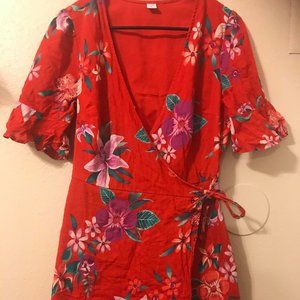 Old Navy wrap dress, 3/4 sleeves, floral print